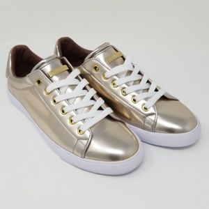 Guess Womens Sneaker Walking Gold Metallic Platfor